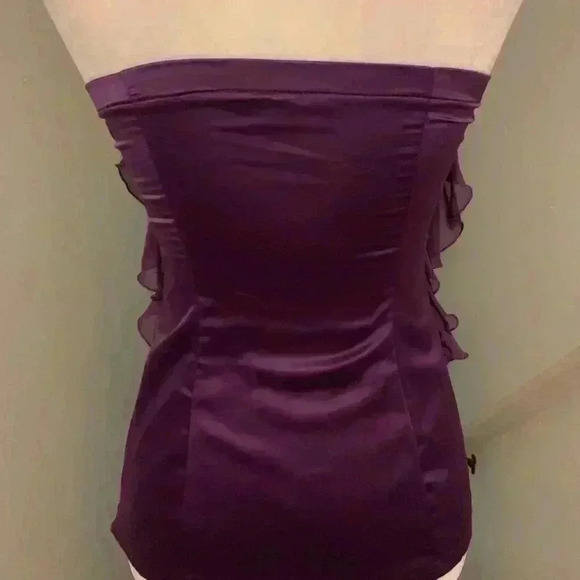 XOXO strapless ruffle satin top size small - Picture 6 of 8